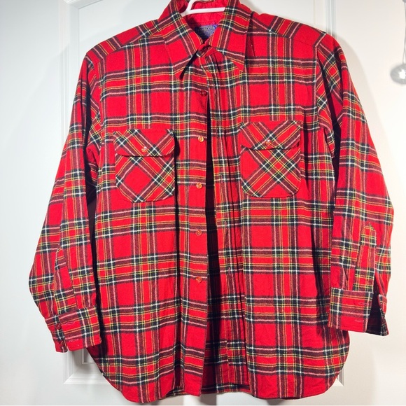 Pendleton Other - Vintage Pendleton Virgin Wool Board Shirt Mens XL Tartan Plaid Loop Collar